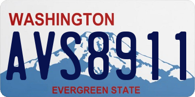 WA license plate AVS8911