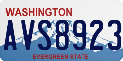 WA license plate AVS8923