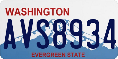 WA license plate AVS8934