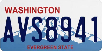 WA license plate AVS8941