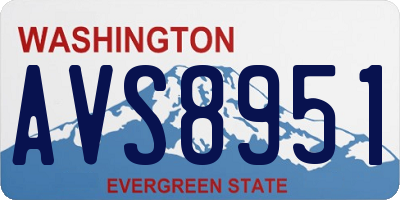 WA license plate AVS8951