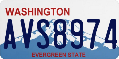 WA license plate AVS8974
