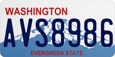 WA license plate AVS8986