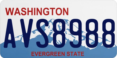 WA license plate AVS8988