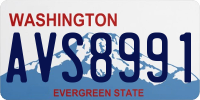 WA license plate AVS8991