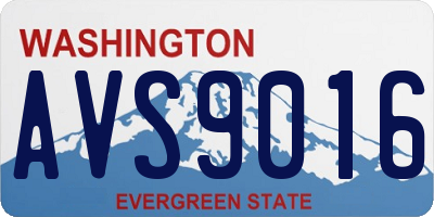 WA license plate AVS9016