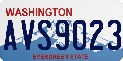 WA license plate AVS9023