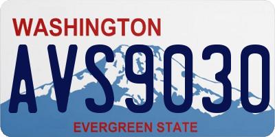 WA license plate AVS9030