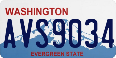 WA license plate AVS9034