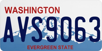 WA license plate AVS9063