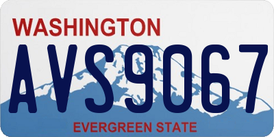 WA license plate AVS9067