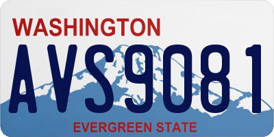 WA license plate AVS9081