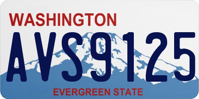 WA license plate AVS9125