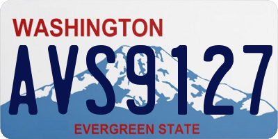 WA license plate AVS9127