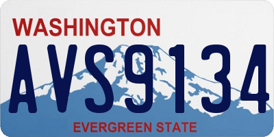 WA license plate AVS9134