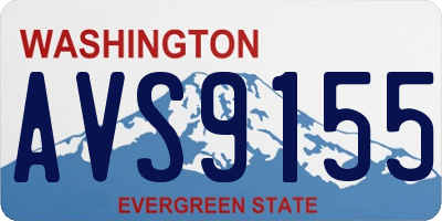 WA license plate AVS9155