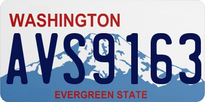 WA license plate AVS9163