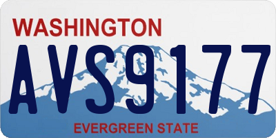 WA license plate AVS9177