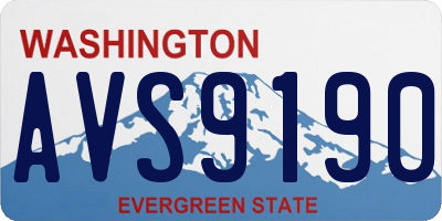 WA license plate AVS9190