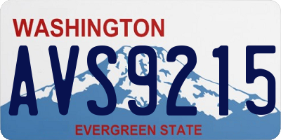 WA license plate AVS9215