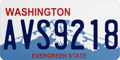 WA license plate AVS9218