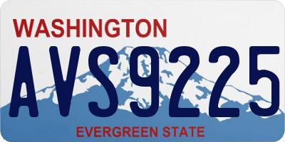 WA license plate AVS9225