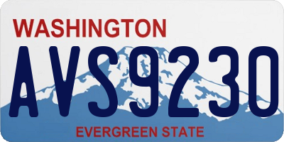 WA license plate AVS9230