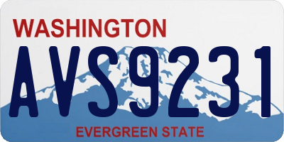 WA license plate AVS9231