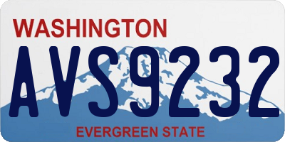 WA license plate AVS9232