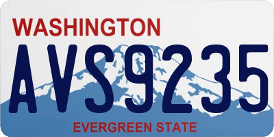 WA license plate AVS9235