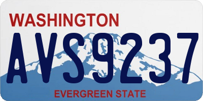 WA license plate AVS9237