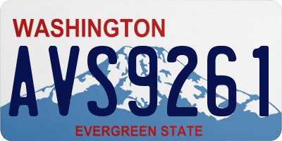 WA license plate AVS9261