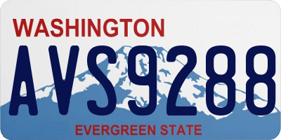 WA license plate AVS9288