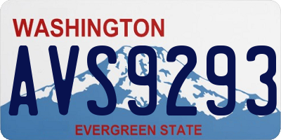 WA license plate AVS9293
