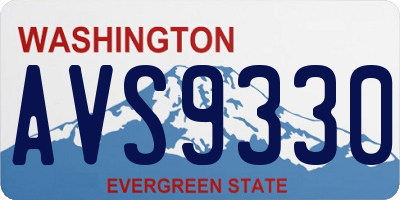 WA license plate AVS9330