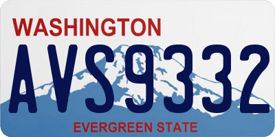 WA license plate AVS9332