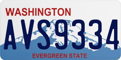 WA license plate AVS9334