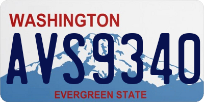 WA license plate AVS9340