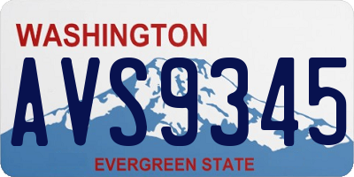 WA license plate AVS9345