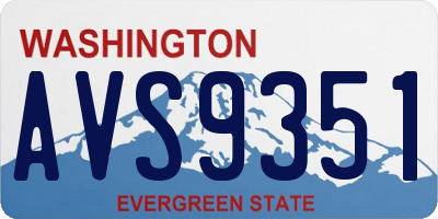 WA license plate AVS9351