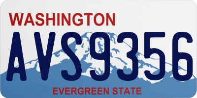 WA license plate AVS9356