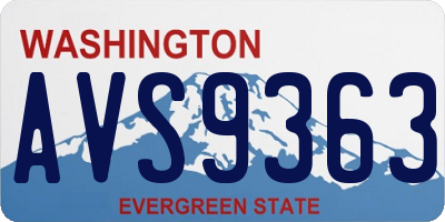 WA license plate AVS9363