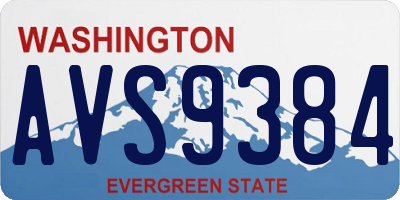 WA license plate AVS9384