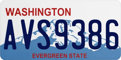 WA license plate AVS9386