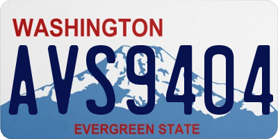 WA license plate AVS9404