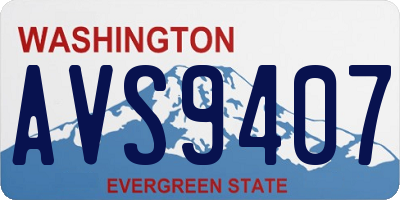 WA license plate AVS9407
