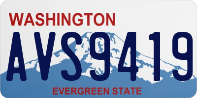 WA license plate AVS9419