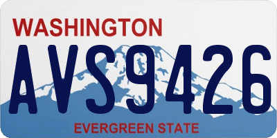 WA license plate AVS9426