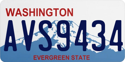 WA license plate AVS9434