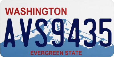 WA license plate AVS9435